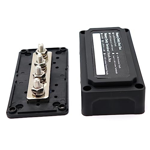 MAJORMENCH Dc Power Distribution Block mit Schraubanschlüssen Robuste Schwarze Sammelschiene aus Glasfaserverstärktem Nylon für Auto Boot und Wohnmobil Bauweise für Einfache Installation von MAJORMENCH