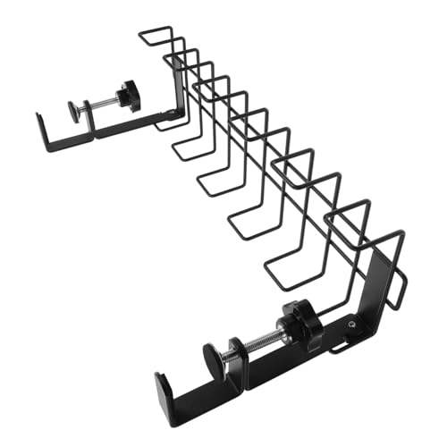 MAJORMENCH Kabelhalter Schreibtisch Verstellbar Kabelmanagement Ablage für Steckdosen Power Adapter Kabeltray Untertisch Organizer Platzsparend und Robust für Büro und Home Office von MAJORMENCH