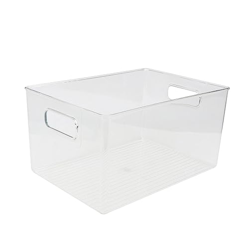 MAJORMENCH Transparente Aufbewahrungsbox mit Griffen Großer Multifunktionaler Buchorganizer aus Robustem für Schule Büro und Zuhause Stapelbar und Vielseitig für Bücher Zeitschriften und von MAJORMENCH