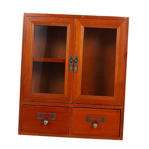 MAJORMENCH Vintage Holz Wandschrank mit Doppel Türen Rustikaler Wandmontierter Aufbewahrungsschrank aus Holz für Wohnzimmer und Schlafzimmer Design mit Großzügigem Stauraum von MAJORMENCH