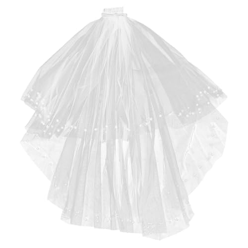 MAJORMENCH Weißer Brautschleier Doppellagig mit Spitzenbesatz Elegantes Kopfstück mit Stabilem Kamm für Frauen Hochzeiten und Festliche Anlässe Klassisch und Stilvoll MAJORMENCH Weißer Brautschleier Doppellagig mit Spitzenbesatz Elegantes Kopfstück mit Stabilem Kamm für Frauen Hochzeiten und Festliche Anlässe Klassisch und Stilvoll von MAJORMENCH