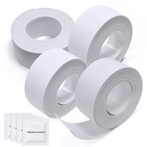 MAJOYLIFE 4 Stück selbstklebendes Dichtungsband, selbstklebend, wasserdicht, für Spüle, Küche, WC, Badezimmer, Badewanne (weiß) von MAJOYLIFE