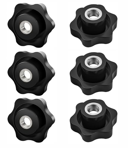 MAJOYLIFE 6 Stück Sterngriffmutter M8,Rändelmutter Äußerer Durchmesser 48mm,Flügelmuttern für Die Mechanische Industrie,Möbel,Werkzeugmaschinen,Elektronische Geräte,Fitnessgeräte von MAJOYLIFE
