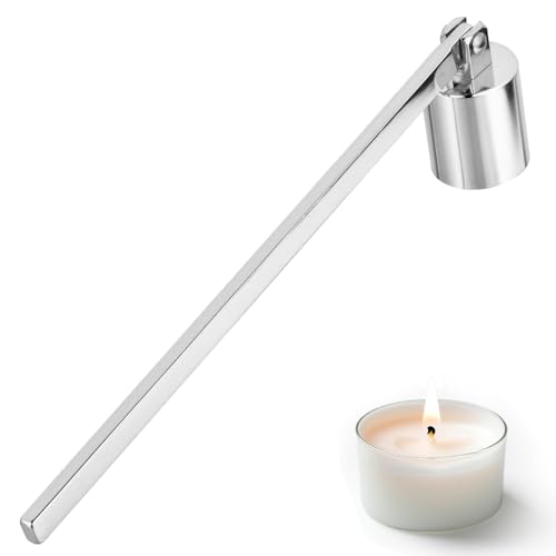 MAJOYLIFE Kerzenlöscher Edelstahl,Kerzenloescher mit langem Griff,Dochtlöscher Handwerkzeug (Silber) von MAJOYLIFE