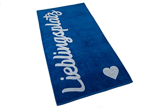 MAJUCA Strandtuch, Badetuch 170 x 90 Frottee-Velour Liegetuch Strandtuch Trockentuch (Blau - Lieblingsplatz) von MAJUCA