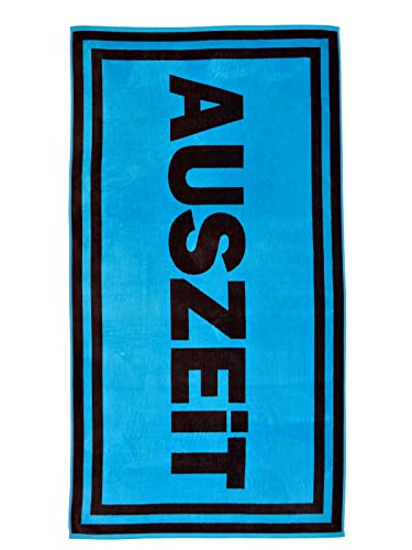 MAJUCA Strandtuch 90x170 cm Badetuch Strandlaken Handtuch 100 Prozent Baumwolle Velours Frottier Pflegeleicht (AUSZEIT Blau-grau) von MAJUCA