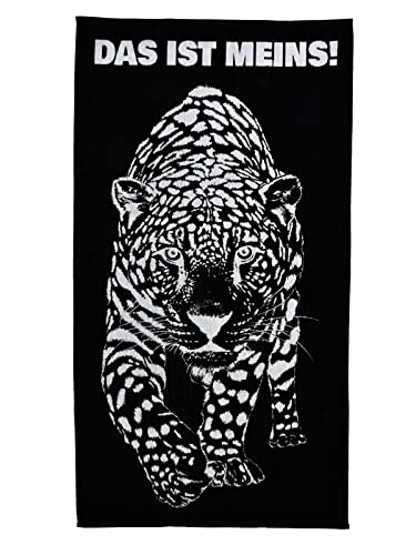 MAJUCA Strandtuch 90x170 cm Badetuch Strandlaken Handtuch 100 Prozent Baumwolle Velours Frottier Pflegeleicht (Leopard schwarz-Weiss) von MAJUCA