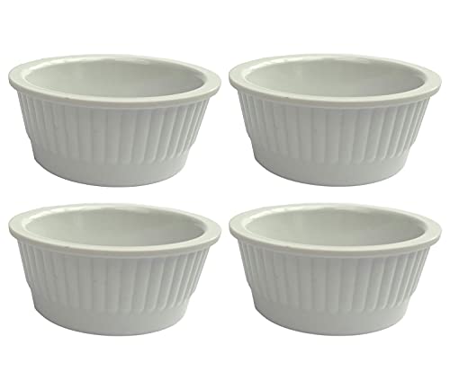 4x Saucenschälchen Set Snackschalen Weiß Dipschale Rund Melamin Schälchen 750 von MAK