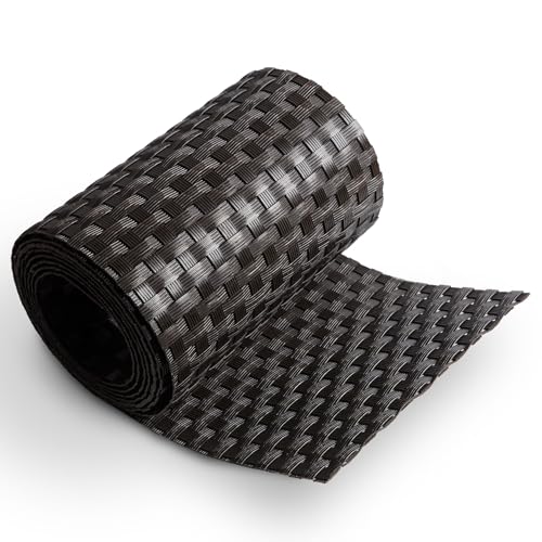 MAKA Sichtschutzstreifen Polyrattan 255 x 19 cm – Zaun Sichtschutz in Rattan-Optik, UV-beständige Balkonverkleidung, Wetterfeste Sichtschutzmatte für Garten, Terrasse (Dunkelbraun) von MAKA change your life quality