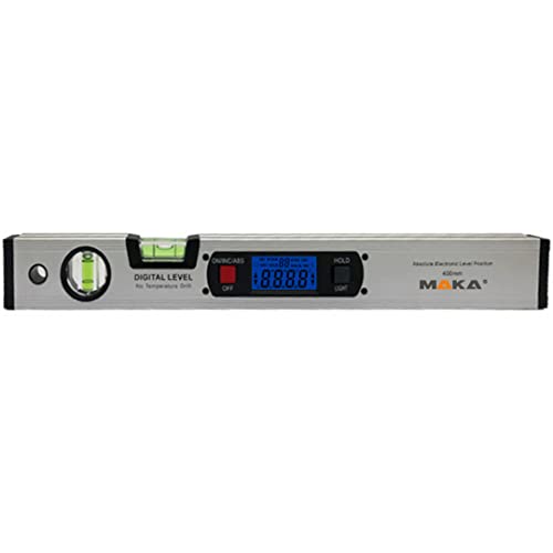 MAKA Digitale Wasserwaage 416mm - 4x90° range - Eingebaute Magnete - Mit Hintergrundbeleuchtung - Digitale Neigungsmesser - Winkel Finder Gauge Spirit Level MAKA Digitale Wasserwaage 416mm - 4x90° range - Eingebaute Magnete - Mit Hintergrundbeleuchtung - Digitale Neigungsmesser - Winkel Finder Gauge Spirit Level von MAKA