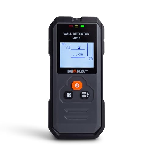 MAKA Digitaler Leitungssucher - Erkennung von Kupfer, Metall, Holz & Wechselstromleitungen bis zu 120 mm mit hörbarer Warnung - Multifunktionaler Wandscanner - Rohrsucher von MAKA