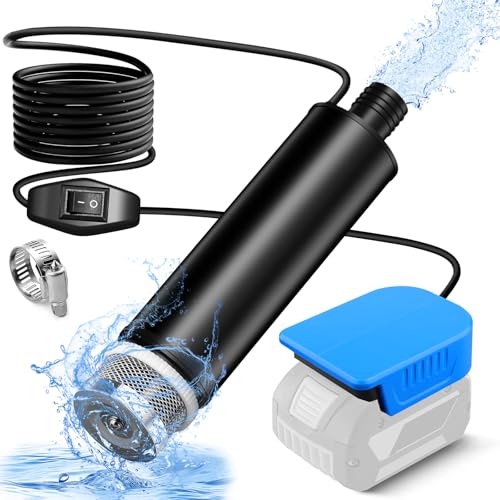 Tauchpumpe für Bosch Akku GBA 18V Schmutzwasserpumpe Wasserpumpe Flachwasserpumpe Saugpumpe Absaugpumpe,Poolpumpen,Gardena,Keller,Pool,Gartenbewässerung, Autowäsche(KEIN Akku) von MAKBOS