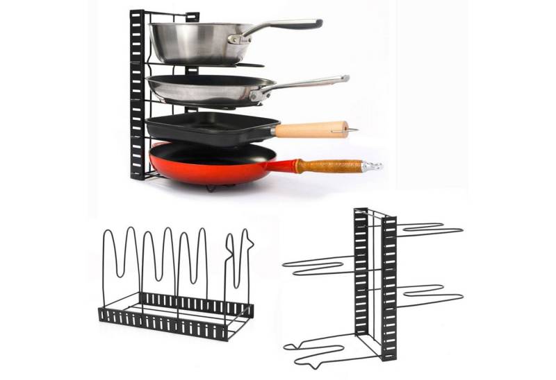 MAKLIK Geschirrständer Pfannenhalter 38 x 21 cm - Schrankorganizer aus Stahl mit 4 Ablagen MAKLIK Geschirrständer Pfannenhalter 38 x 21 cm - Schrankorganizer aus Stahl mit 4 Ablagen von MAKLIK