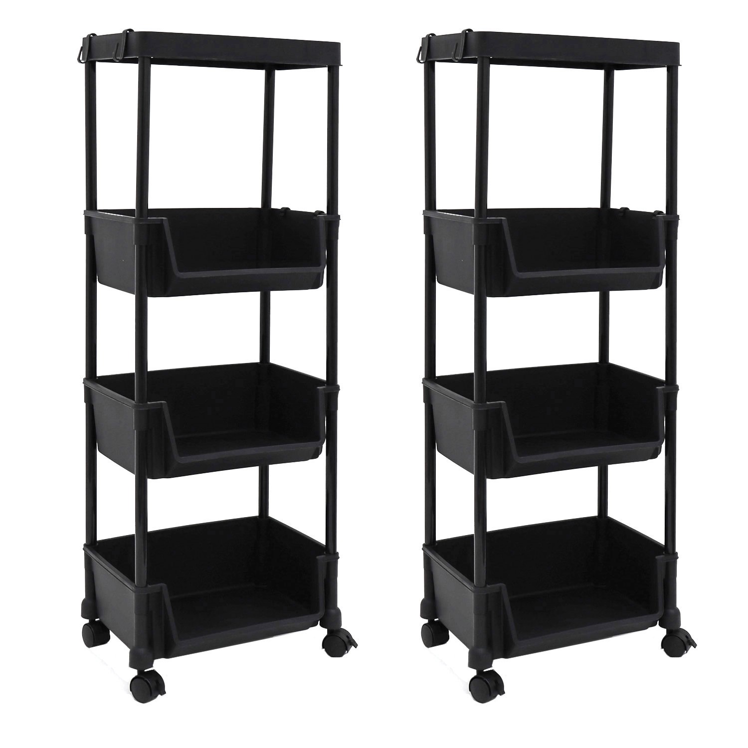 MAKLIK Küchenrollwagen 2er Set mit Körben 35x24x100 cm Schwarz MAKLIK Küchenrollwagen 2er Set mit Körben 35x24x100 cm Schwarz von MAKLIK