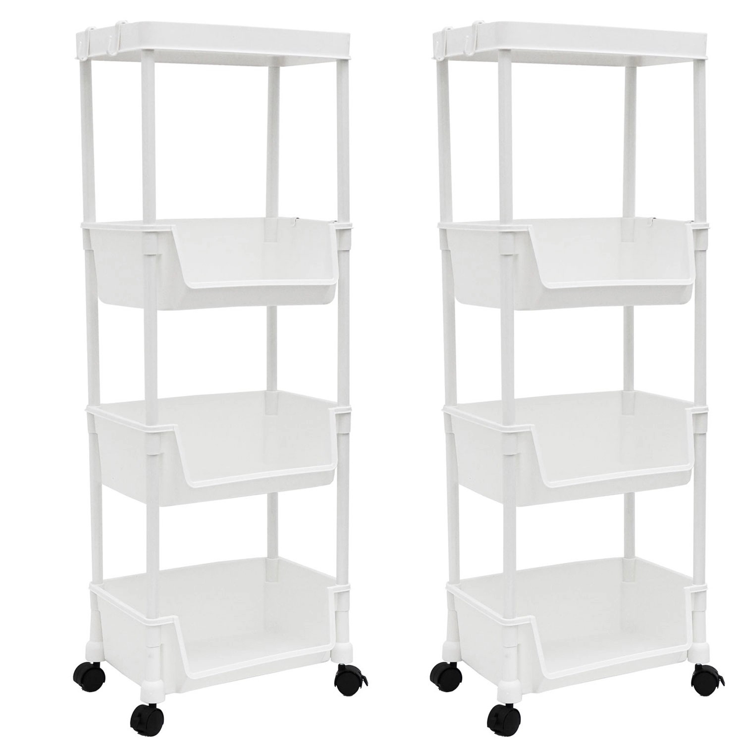 MAKLIK Küchenrollwagen 2er Set mit Körben 35x24x100 cm Weiß MAKLIK Küchenrollwagen 2er Set mit Körben 35x24x100 cm Weiß von MAKLIK