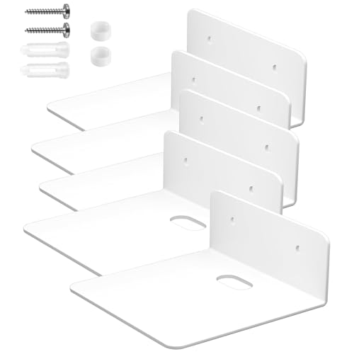 MAKTSAM Set mit 5 weißen kleinen Metallregalen (14 cm Tiefe) – Wandmontiertes Ausstellungsregal für Schlafzimmer & Wohnzimmer, Aluminium-Mini-Regal von MAKTSAM
