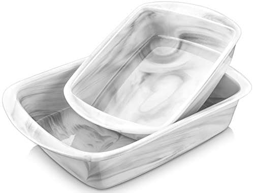MALACASA, Serie Bake.Grey, 2 tlg Set eckige Marmor Porzellan Auflaufform Backform Kuchenform Brotbackform Kasserolle Backen Set Backschale Ofenform mit glattem Boden in 2 Größen, 1200/2200ml MALACASA, Serie Bake.Grey, 2 tlg Set eckige Marmor Porzellan Auflaufform Backform Kuchenform Brotbackform Kasserolle Backen Set Backschale Ofenform mit glattem Boden in 2 Größen, 1200/2200ml von MALACASA