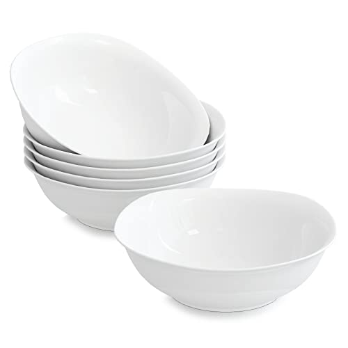 MALACASA, Serie Elisa, 6 teilig Set Porzellan 6,7" Schalen Müslischüssel Salatschüsseln Dessertschälchen für 6 Personen von MALACASA