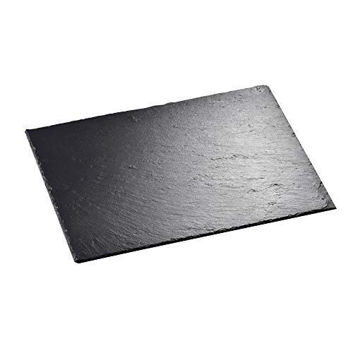 MALACASA, Serie Nature.Slate, 1-teilig Set Schieferplatte Käseplatte 40 x 30 cm 16 Zoll Schiefer Servierplatte Buffetplatte von MALACASA