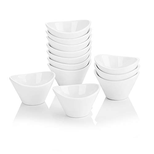 MALACASA, Serie Ramekin.Dish, 12 TLG. Set SUPER Mini 2,6"/6,5 * 5,2 * 5cm Porzellan Schälchen Dessertschälchen Snack Vorspeise von MALACASA