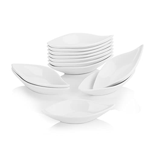 MALACASA, Serie Ramekin.Dish, 12-teiliges Set Super Mini 4,75 Zoll / 12 x 6 x 2,2 cm Schüssel aus Porzellan, Dessertschale, Snackschale, Vorspeise von MALACASA