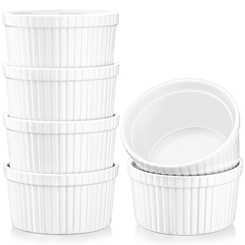 MALACASA, Serie Ramekin.Dish, 6-teilig Set Creme Brulee Schälchen, Muffin Backförmchen Set 220ml Porzellan Muffinförmchen Kuchenform von MALACASA