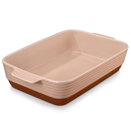 MALACASA, Serie TARA, Rosa Auflaufform Groß, 4.5L Backformen, Auflaufformen rechteckig aus Steingut & kratzfest | Backform für Lasagne Tiramisu Aufläufe 35 * 23.8cm MALACASA, Serie TARA, Rosa Auflaufform Groß, 4.5L Backformen, Auflaufformen rechteckig aus Steingut & kratzfest | Backform für Lasagne Tiramisu Aufläufe 35 * 23.8cm von MALACASA