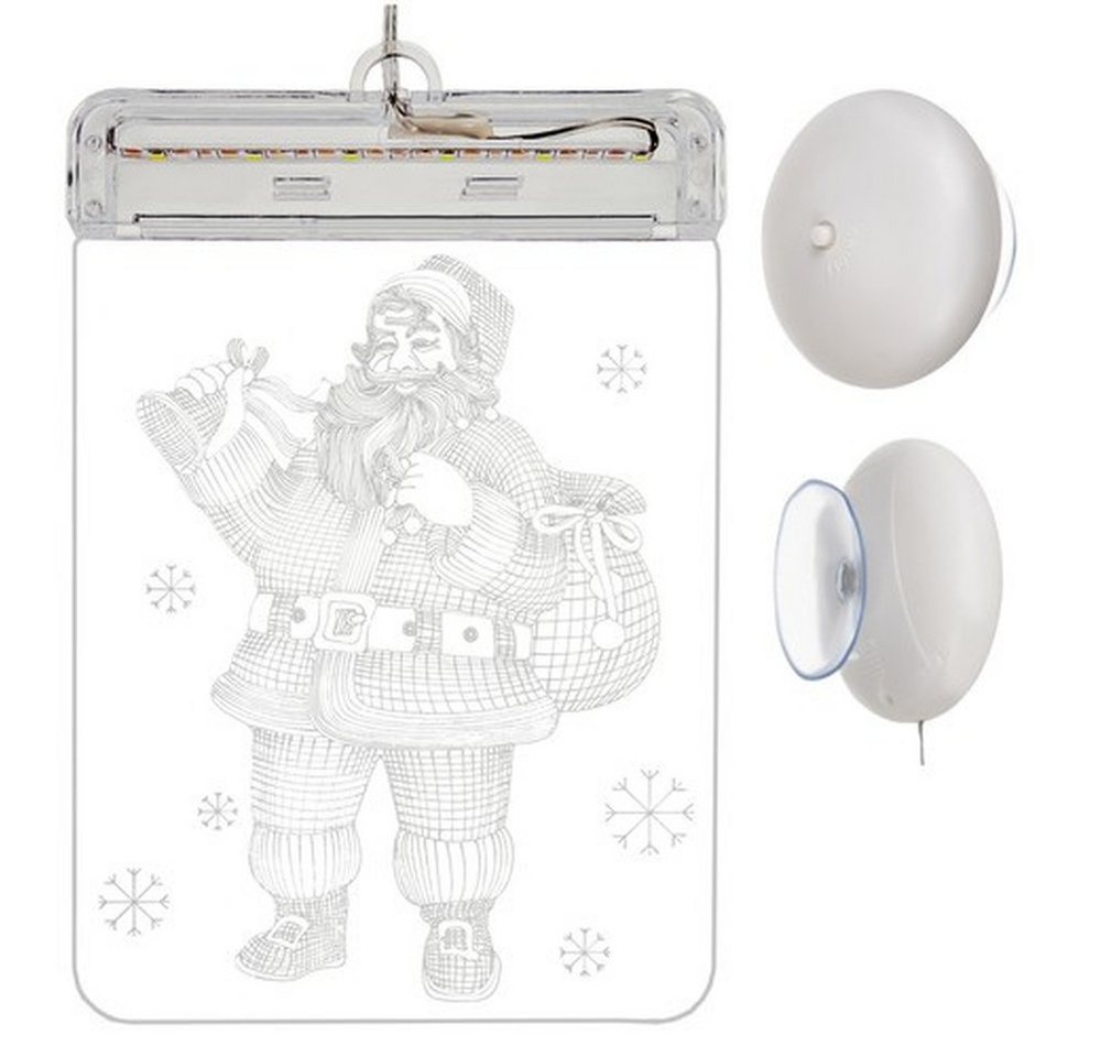 MALATEC Dekofigur Deko LED-Weihnachtsmann (Spar-Set, 1 St., doppelseitig), wirkt von innen und außen am Fenster gleichermaßen dekorativ von MALATEC