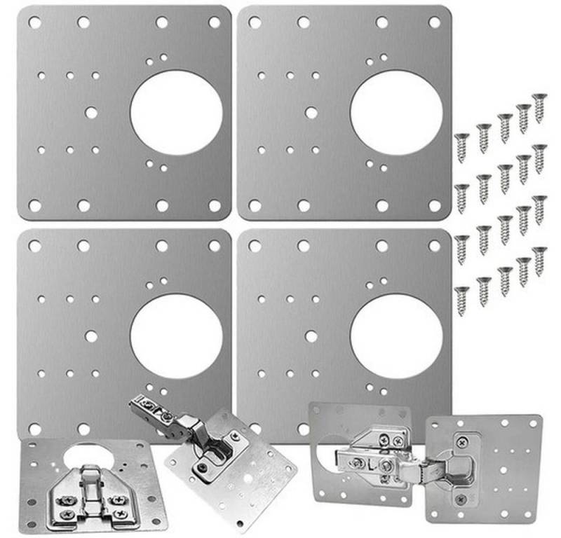 MALATEC Holz-Reparaturset Scharnier-Reparaturplatte Möbelscharniere, Spar-Set, 4-St., einfache Montage, Ideale Lösung zur Wiederherstellung beschädigter Löcher von MALATEC