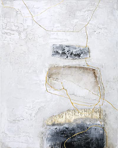 Premium Wandkunst | Titel: "Blue Cloud 2" 100% handgefertigt mit schwerer Textur und Goldfolie | Größe 90 x 120 cm | schöne Heimdekoration | einzigartige Kunstwerke von Malerifabrikken