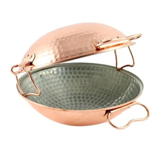 Mali's C20017 Cataplana, Schmorpfanne, Wok, gehämmertes Kupfer, innen verzinnt, für alle Herdarten außer Induktion, Ø 24 cm von MALI'S