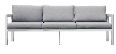 Maligi Home MG/Sepie, 3-Sitzer-Sofa, Gestell aus weißem Aluminium und aschgrauem Kissen, 2 Stück von MALIGI HOME