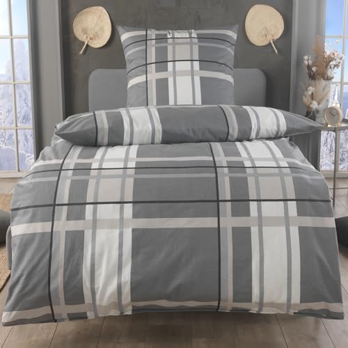 MALIKA 2 teilige kuschelige Baumwolle Soft Fein Biber Bettwäsche 135x200 + 80x80 Kissenbezug, flauschig warme Winter Bettbezug, Größe:155x220 + 80x80 cm, Design - Motiv:Design 5 von MALIKA