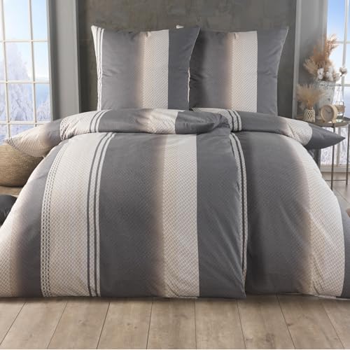 MALIKA 4 teilige kuschelige Baumwolle Soft Fein Biber Bettwäsche 135x200 + 80x80 Kissenbezug, flauschig warme Winter Bettbezug, Größe:2X 135x200 + 2X 80x80, Design - Motiv:Design 2 von MALIKA