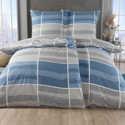 MALIKA 4 teilige kuschelige Baumwolle Soft Fein Biber Bettwäsche 135x200 + 80x80 Kissenbezug, flauschig warme Winter Bettbezug, Größe:2X 135x200 + 2X 80x80, Design - Motiv:Design 6 von MALIKA