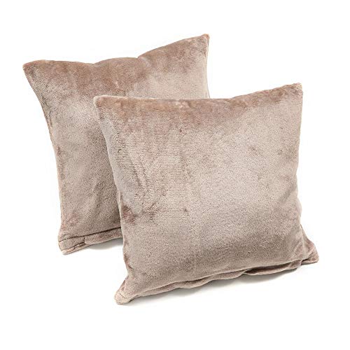 MALIKA Set 2er Kissenbezug Cashmer Touch Fleece Kissenhlle Sofakissen Kopfkissenbezug Kissenbezug Couchkissen, Gre:2X 80x80 cm, Designe:Taupe von MALIKA