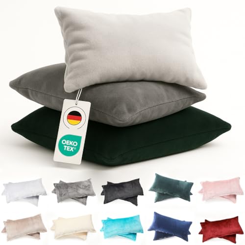 MALIKA Set 2er Kissenbezug Cashmer Touch Fleece Kissenhlle Sofakissen Kopfkissenbezug Kissenbezug Couchkissen, Gre:40 x 80 cm, Designe:HELLBLAU von MALIKA