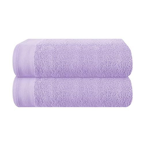 MALLONI HOME Baumwolle 2er-Pack Oversized Badetuch-Set 70 x 140 cm, große Badetücher, Ultra saugfähig, kompakt, schnell trocknend und leicht, Dunkelviolett von MALLONI HOME