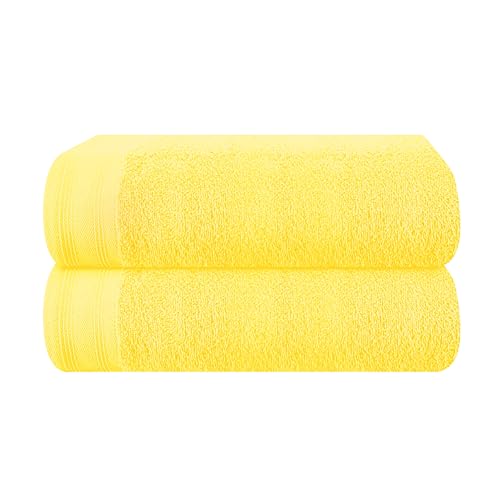 MALLONI HOME Baumwolle 2er-Pack Oversized Badetuch-Set 70 x 140 cm, große Badetücher, Ultra saugfähig, kompakt, schnell trocknendes und leichtes Handtuch — Gelb MALLONI HOME Baumwolle 2er-Pack Oversized Badetuch-Set 70 x 140 cm, große Badetücher, Ultra saugfähig, kompakt, schnell trocknendes und leichtes Handtuch — Gelb von MALLONI HOME