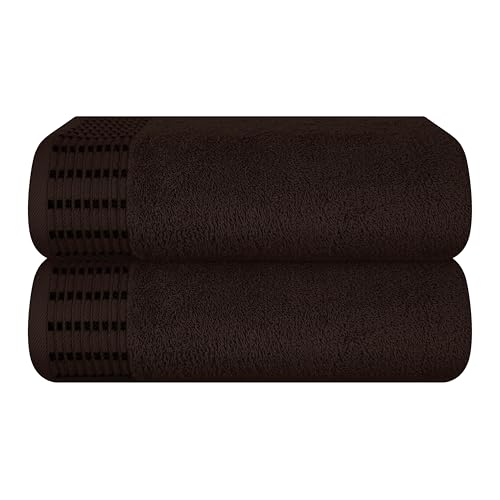 MALLONI HOME Baumwolle 2er-Pack Oversized Badetuch-Set 70 x 140 cm, große Badetücher, Ultra saugfähig, kompaktes und leichtes Handtuch — Braun von MALLONI HOME