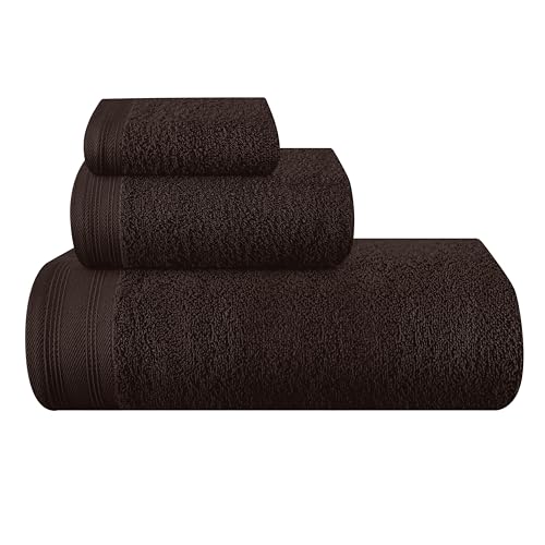 MALLONI HOME Ultra Soft 3er-Pack Baumwoll-Handtuch-Set, enthält a übergroße Badetücher 70 x 140 cm, a Handtücher 40 x 60 cm und a Waschbetten 30 x 30 cm, Braun MALLONI HOME Ultra Soft 3er-Pack Baumwoll-Handtuch-Set, enthält a übergroße Badetücher 70 x 140 cm, a Handtücher 40 x 60 cm und a Waschbetten 30 x 30 cm, Braun von MALLONI HOME
