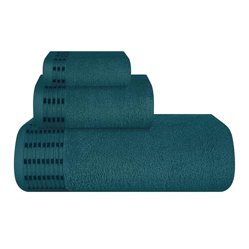 MALLONI HOME Ultra-weiches 3er-Pack Baumwoll-Handtuch-Set, enthält a übergroße Badetücher 70 x 140 cm, a Handtücher 40 x 60 cm und a Waschbetten 30 x 30 cm, Blaugrün MALLONI HOME Ultra-weiches 3er-Pack Baumwoll-Handtuch-Set, enthält a übergroße Badetücher 70 x 140 cm, a Handtücher 40 x 60 cm und a Waschbetten 30 x 30 cm, Blaugrün von MALLONI HOME