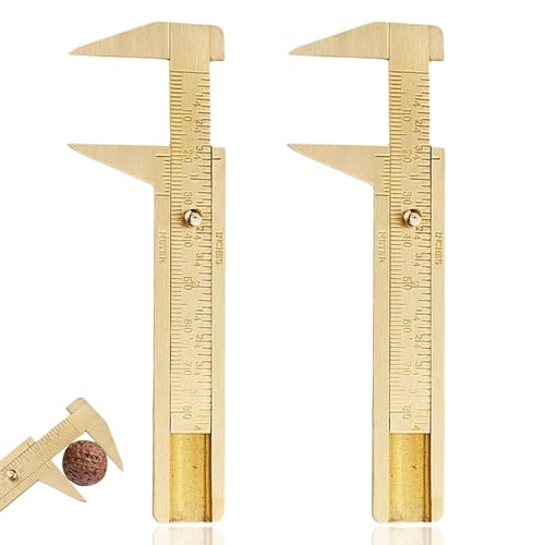 2 Stück Messschieber,Klein Schieblehre Analog,Messchieber,Handliches Schieblehre Messing Messschiebe,Mini Messing Schiebelehre,Messlehre,Vernier Caliper Messgerät,Doppelmaßstab Lineal Messwerkzeug 2 Stück Messschieber,Klein Schieblehre Analog,Messchieber,Handliches Schieblehre Messing Messschiebe,Mini Messing Schiebelehre,Messlehre,Vernier Caliper Messgerät,Doppelmaßstab Lineal Messwerkzeug von MALOUSUN