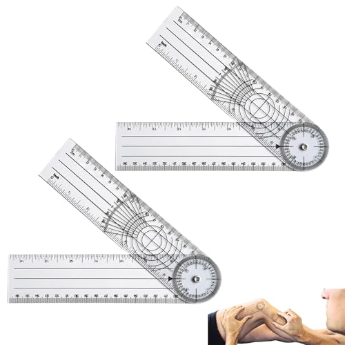 2 Stück Winkelmesser,Goniometer Physiotherapie,PVC Medizinischer Winkelmesser,360° Winkel Transparenter,Lineal Winkellineal,Gelenkmesser,Protractor Gradmesser für Physiotherapie,Sporttherapie 2 Stück Winkelmesser,Goniometer Physiotherapie,PVC Medizinischer Winkelmesser,360° Winkel Transparenter,Lineal Winkellineal,Gelenkmesser,Protractor Gradmesser für Physiotherapie,Sporttherapie von MALOUSUN