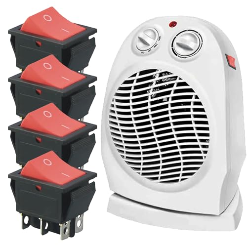4 Stück Kippschalter 12v,Schalter 4 Polig,Wippschalter,Ein Aus Schalter 230v,Kontrollleuchte Kippschalter,Schiffstyp Selbstsichernder Einbauschalter,GlühenSchalter für Einbau in Häusern (opaque) von MALOUSUN