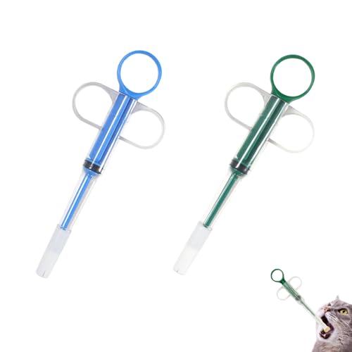 2 Stk Tabletteneingeber Katze,Tablettengeber für Katzen,Pill Assist Katze,Tablette Feeder Medikamenten,Wiederverwendbar für Haustiere Geeignet für Tägliches Medizinisieren,Tierarztpflege,Hausgebrauch von MALOUSUN