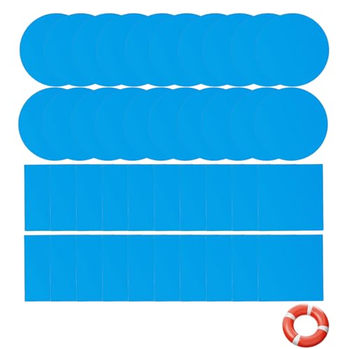 40 Stück Pool Reparaturset,PVC Pool Flicken,Unterwasser Reparatur Klebeband,Poolfolie Reparaturset,Pools Flickzeug,Poolflicken Selbstklebend,Kleber für Aufblasbaren Sofas(20 Kreise+20 Quadrate) von MALOUSUN