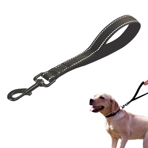 kurzführer Hund,hausleine für Hunde,trainingsleine für Hunde,Reflektierend Nylon schleppleine Hund für Große Mittlere und Kleine Schwarz von MALOUSUN