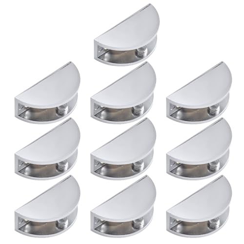 10 x Metall-Glashalter, rostbeständig, Glas-Clip, moderner Stil, Schnellmontage, für Rahmen und Trennwände, rostbeständiger Clip 10 x Metall-Glashalter, rostbeständig, Glas-Clip, moderner Stil, Schnellmontage, für Rahmen und Trennwände, rostbeständiger Clip von MALSSE