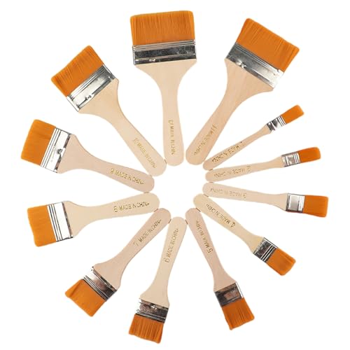 12-teiliges Grillpinsel-Set, Acryl-Pinsel, einfach zu bedienen, gelbes Haarbürsten-Set, reinigt Grill 12-teiliges Grillpinsel-Set, Acryl-Pinsel, einfach zu bedienen, gelbes Haarbürsten-Set, reinigt Grill von MALSSE